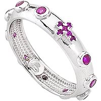 Ring Amen Rosari in Silver Zirconia AROBR-16 - AROBR-12